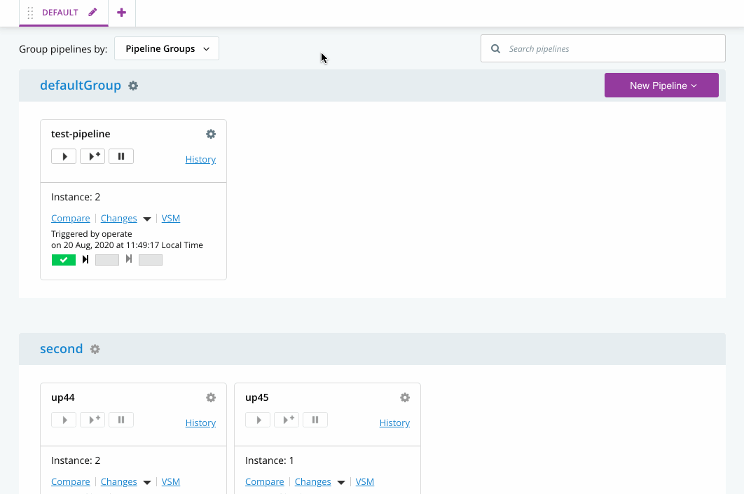 Quick stage overview on dashboard